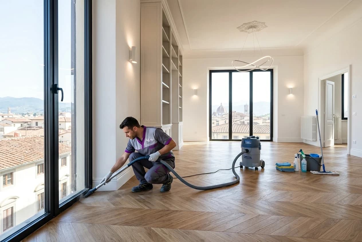 Illustrative post-construction finish cleaning